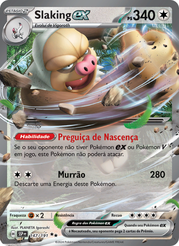 Slaking ex 147 — Surging Sparks (Portuguese Pokémon TCG card)