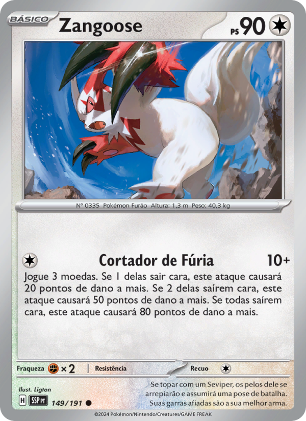 Zangoose 149 — Surging Sparks (Portuguese Pokémon TCG card)