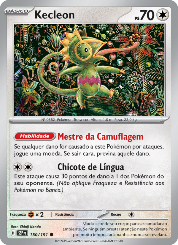 Kecleon 150 — Fagulhas Impetuosas (Portuguese Pokémon TCG card)