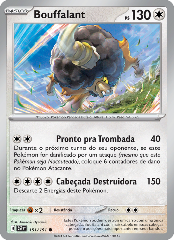 Bouffalant 151 — Fagulhas Impetuosas (Portuguese Pokémon TCG card)