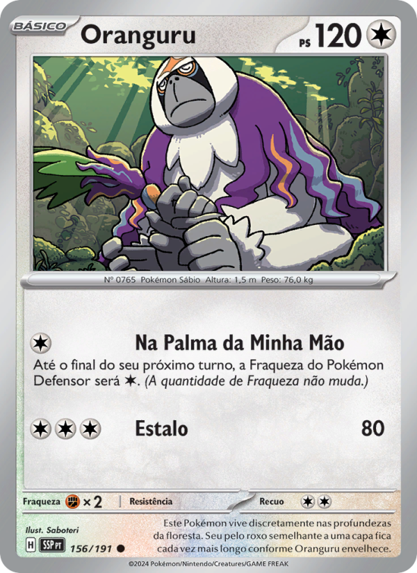 Oranguru 156 — Surging Sparks (Portuguese Pokémon TCG card)