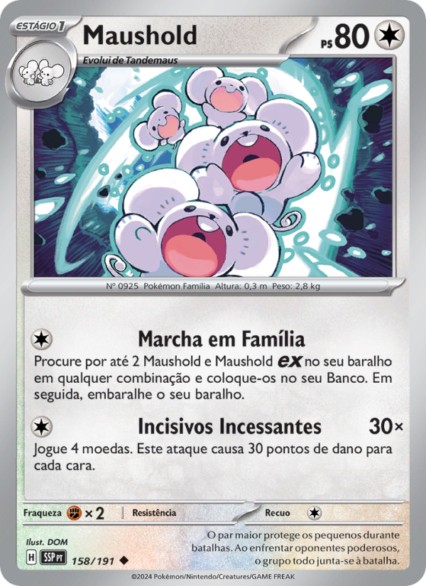 Maushold 158 — Fagulhas Impetuosas (Portuguese Pokémon TCG card)