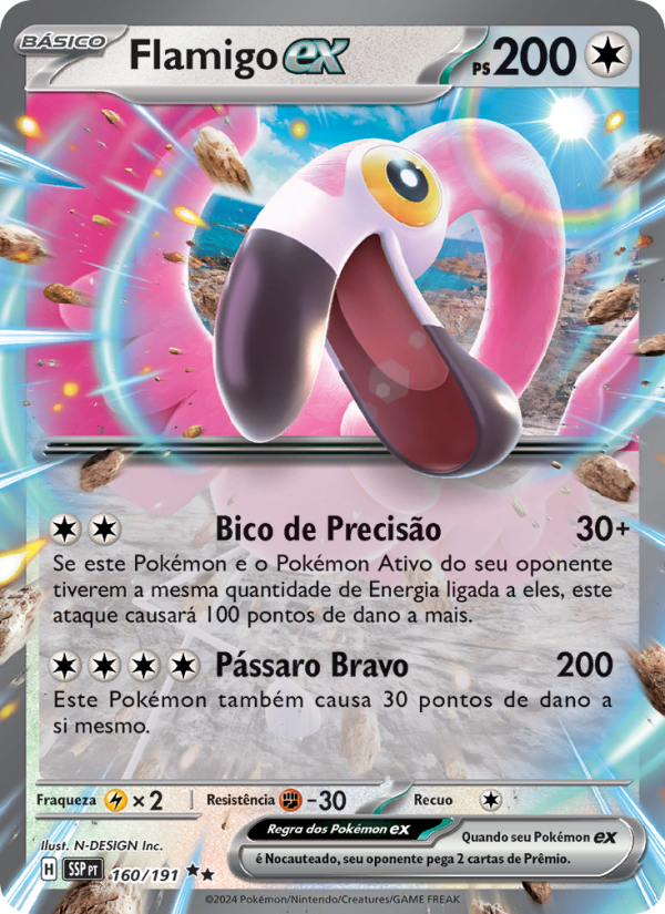 Flamigo ex 160 — Fagulhas Impetuosas (Portuguese Pokémon TCG card)