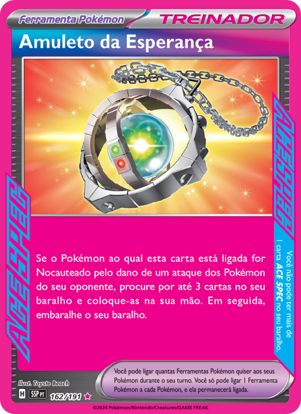 Amuleto da Esperança 162 — Surging Sparks (Portuguese Pokémon TCG card)