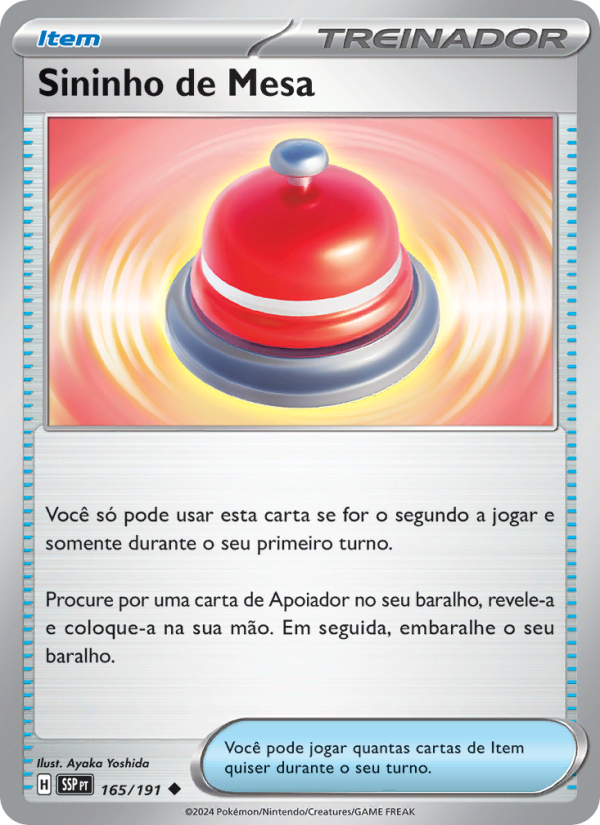 Sininho de Mesa 165 — Surging Sparks (Portuguese Pokémon TCG card)