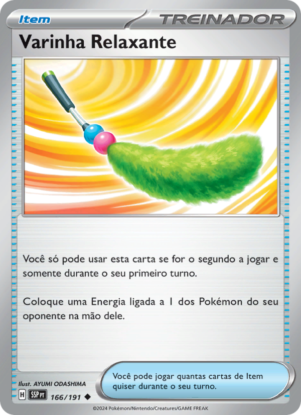 Varinha Relaxante 166 — Fagulhas Impetuosas (Portuguese Pokémon TCG card)