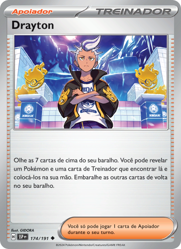 Drayton 174 — Fagulhas Impetuosas (Portuguese Pokémon TCG card)