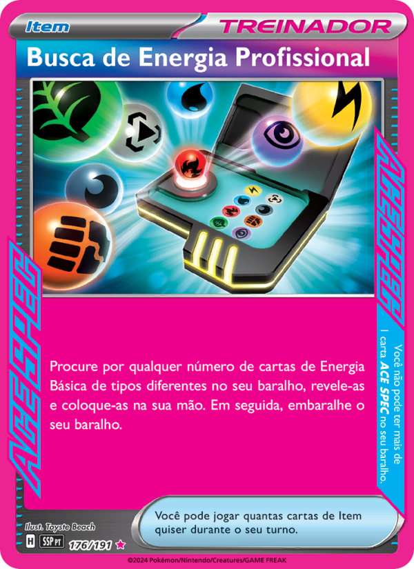 Busca de Energia Profissional 176 — Fagulhas Impetuosas (Portuguese Pokémon TCG card)