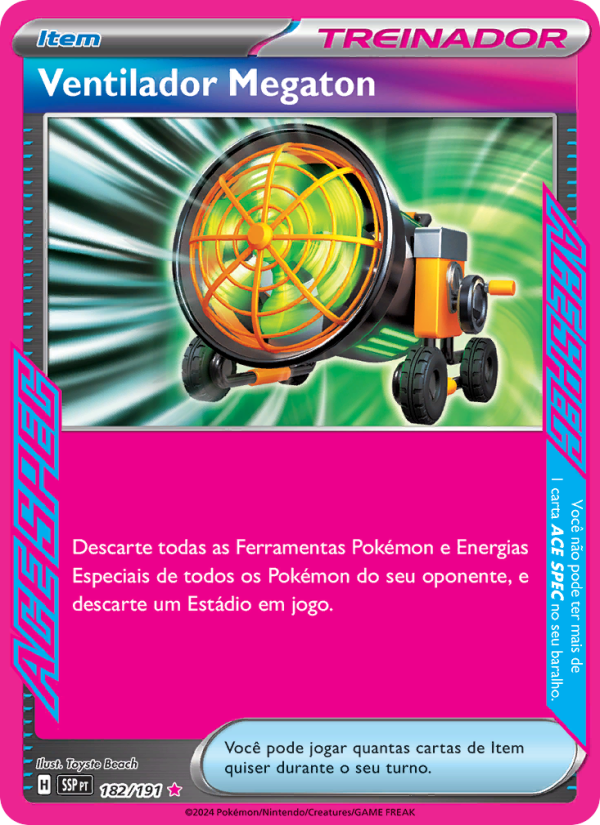 Ventilador Megaton 182 — Fagulhas Impetuosas (Portuguese Pokémon TCG card)