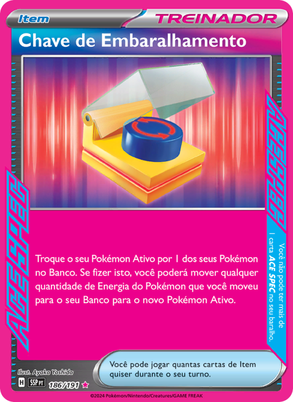 Chave de Embaralhamento 186 — Fagulhas Impetuosas (Portuguese Pokémon TCG card)