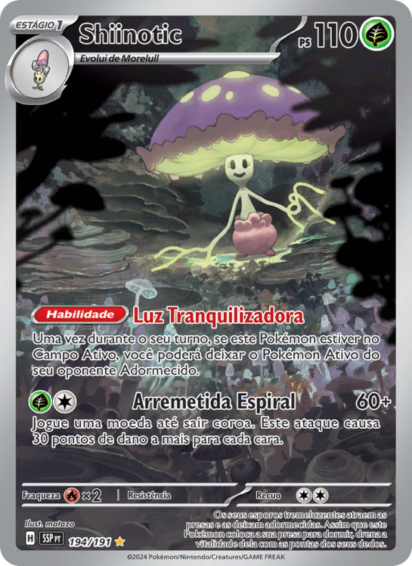Shiinotic 194 — Surging Sparks (Portuguese Pokémon TCG card)