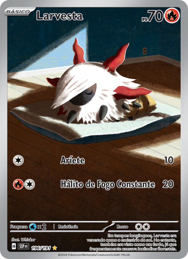 Larvesta 196 — Fagulhas Impetuosas (Portuguese Pokémon TCG card)