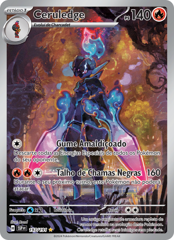 Ceruledge 197 — Fagulhas Impetuosas (Portuguese Pokémon TCG card)