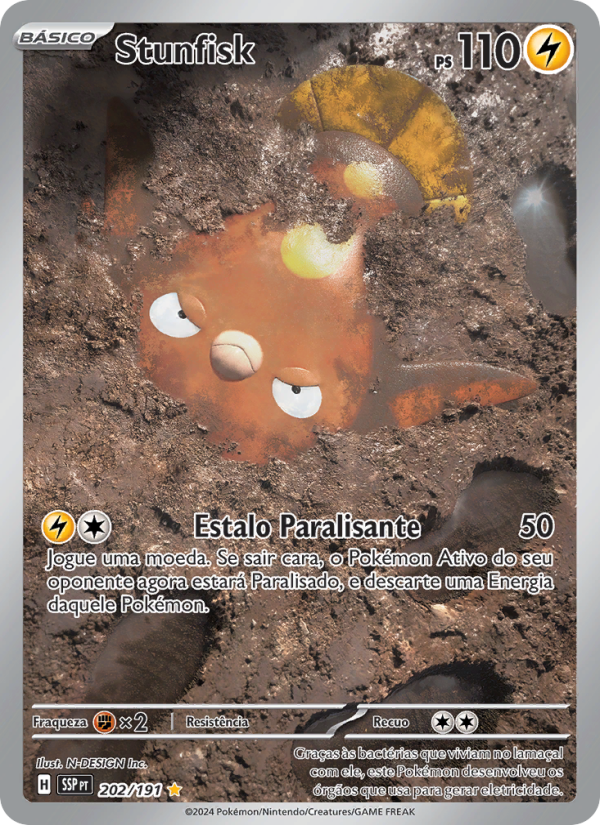 Stunfisk 202 — Fagulhas Impetuosas (Portuguese Pokémon TCG card)