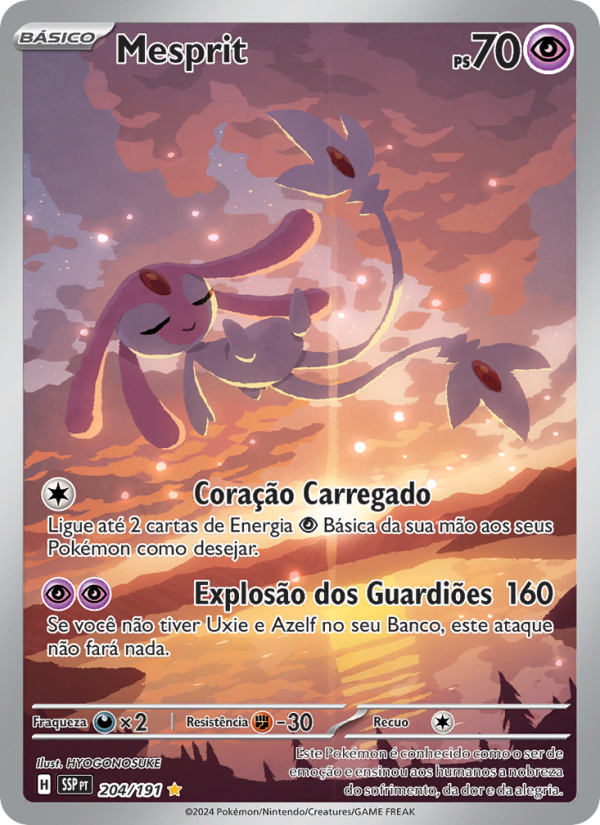 Mesprit 204 — Fagulhas Impetuosas (Portuguese Pokémon TCG card)