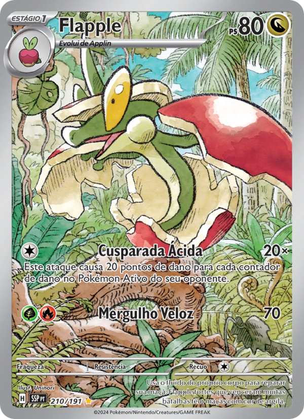 Flapple 210 — Fagulhas Impetuosas (Portuguese Pokémon TCG card)