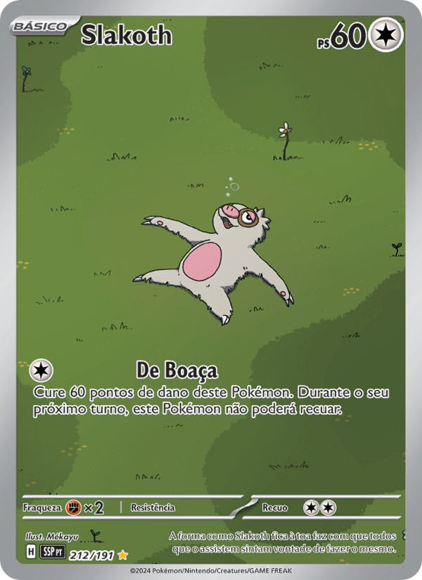 Slakoth 212 — Fagulhas Impetuosas (Portuguese Pokémon TCG card)