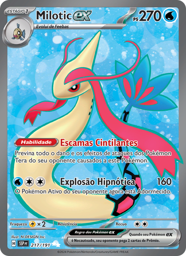 Milotic ex 217 — Fagulhas Impetuosas (Portuguese Pokémon TCG card)