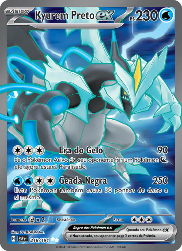 Kyurem Preto ex 218 — Fagulhas Impetuosas (Portuguese Pokémon TCG card)