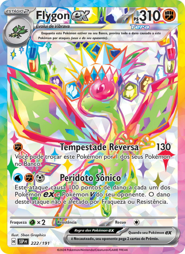 Flygon ex 222 — Fagulhas Impetuosas (Portuguese Pokémon TCG card)