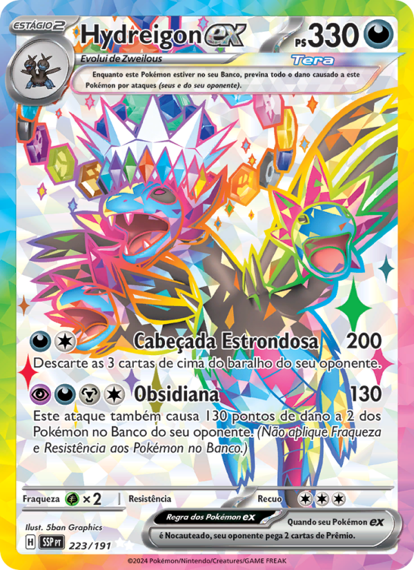 Hydreigon ex 223 — Fagulhas Impetuosas (Portuguese Pokémon TCG card)