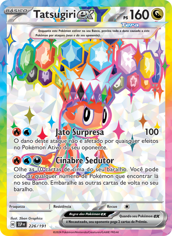 Tatsugiri ex 226 — Fagulhas Impetuosas (Portuguese Pokémon TCG card)