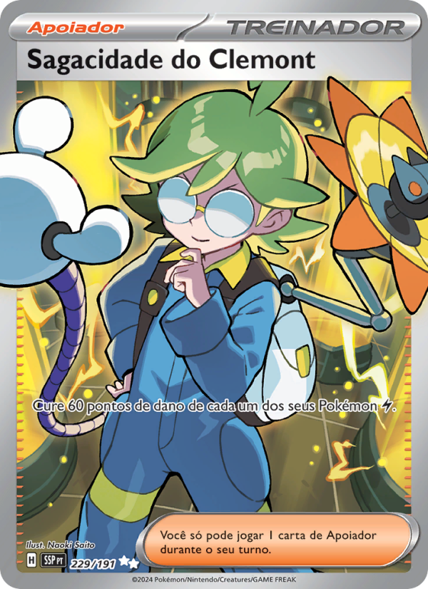 Sagacidade do Clemont 229 — Fagulhas Impetuosas (Portuguese Pokémon TCG card)