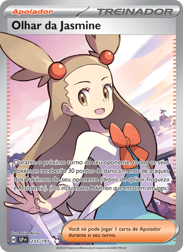 Olhar da Jasmine 233 — Fagulhas Impetuosas (Portuguese Pokémon TCG card)
