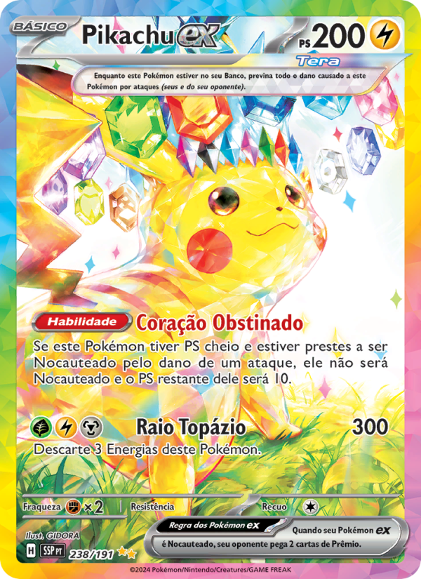 Pikachu ex 238 — Fagulhas Impetuosas (Portuguese Pokémon TCG card)