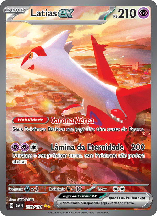 Latias ex 239 — Fagulhas Impetuosas (Portuguese Pokémon TCG card)