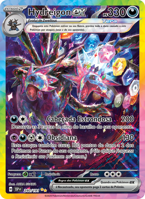 Hydreigon ex 240 — Fagulhas Impetuosas (Portuguese Pokémon TCG card)