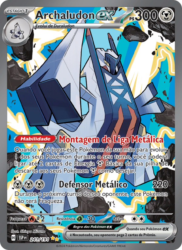 Archaludon ex 241 — Fagulhas Impetuosas (Portuguese Pokémon TCG card)