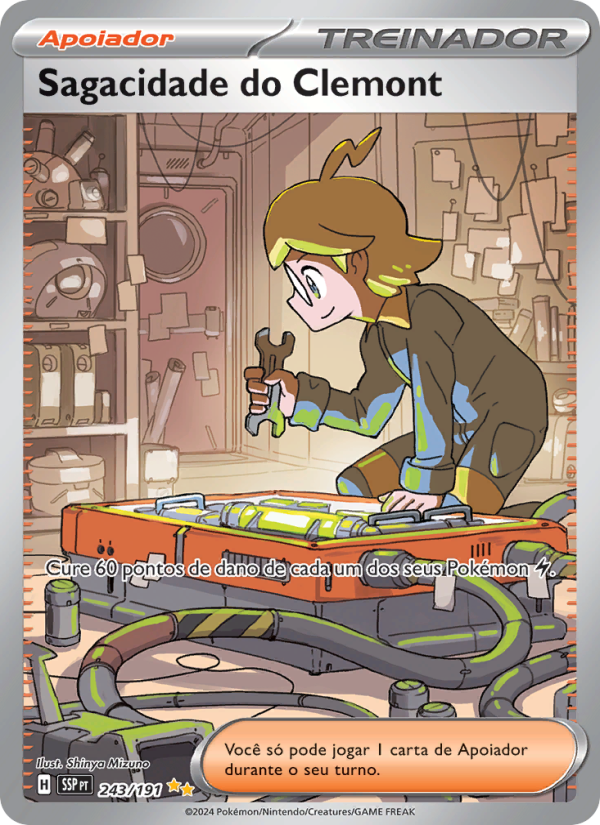 Sagacidade do Clemont 243 — Fagulhas Impetuosas (Portuguese Pokémon TCG card)