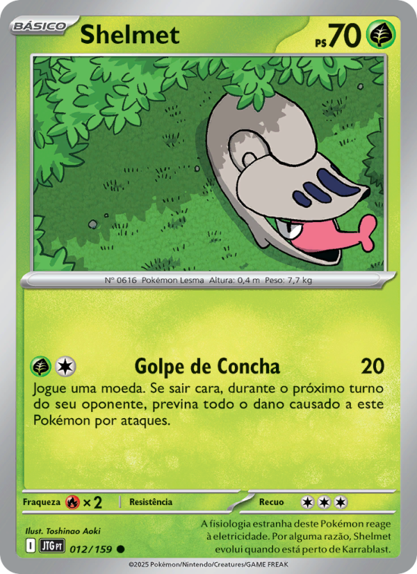 Shelmet 012 — Amigos de Jornada (Portuguese Pokémon TCG card)