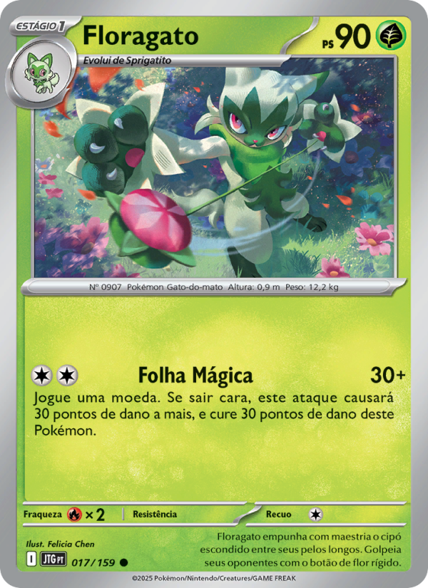 Floragato 017 — Journey Together (Portuguese Pokémon TCG card)