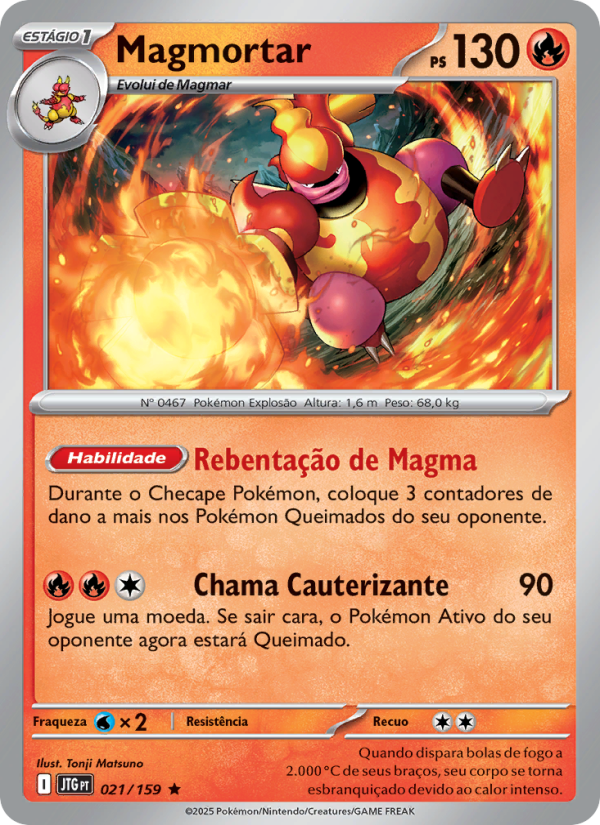Magmortar 021 — Amigos de Jornada (Portuguese Pokémon TCG card)