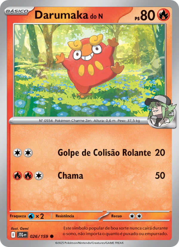 Darumaka do N 026 — Amigos de Jornada (Portuguese Pokémon TCG card)