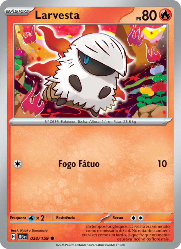 Larvesta 028 — Journey Together (Portuguese Pokémon TCG card)