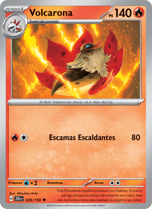 Volcarona 029 — Amigos de Jornada (Portuguese Pokémon TCG card)