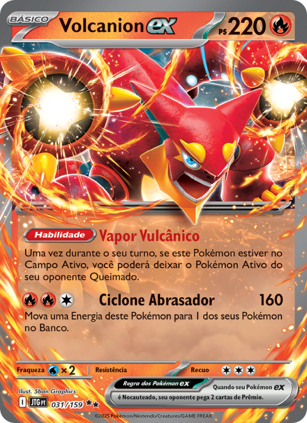 Volcanion ex 031 — Amigos de Jornada (Portuguese Pokémon TCG card)
