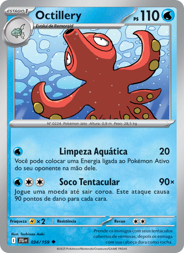 Octillery 034 — Amigos de Jornada (Portuguese Pokémon TCG card)