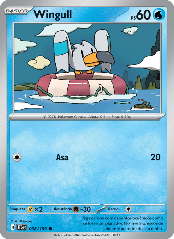 Wingull 038 — Amigos de Jornada (Portuguese Pokémon TCG card)