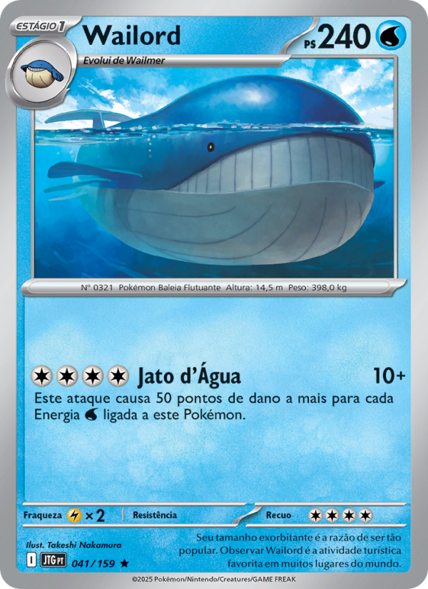 Wailord 041 — Amigos de Jornada (Portuguese Pokémon TCG card)