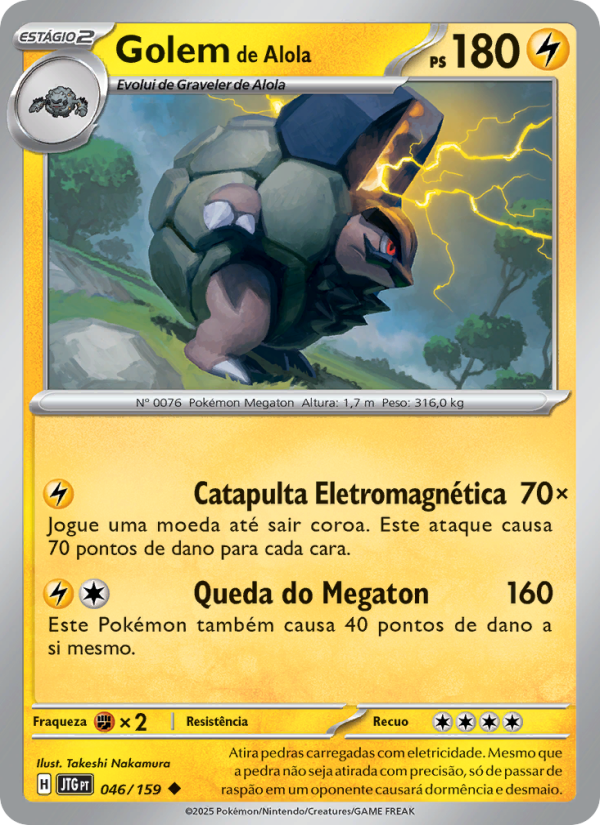 Golem de Alola 046 — Amigos de Jornada (Portuguese Pokémon TCG card)