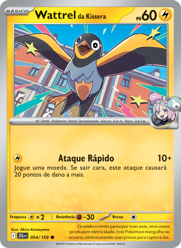Wattrel da Kissera 054 — Amigos de Jornada (Portuguese Pokémon TCG card)