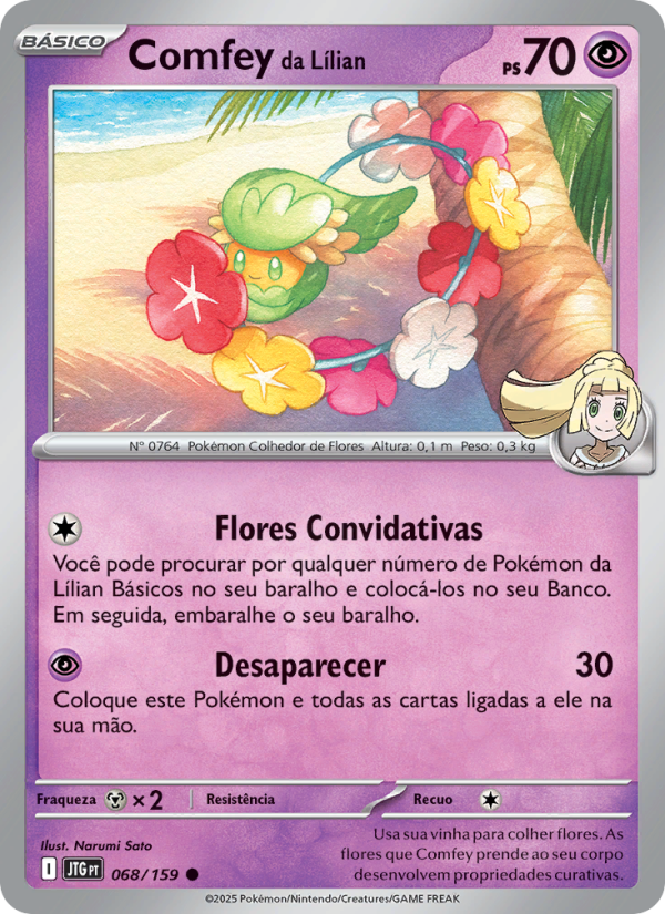 Comfey da Lílian 068 — Amigos de Jornada (Portuguese Pokémon TCG card)