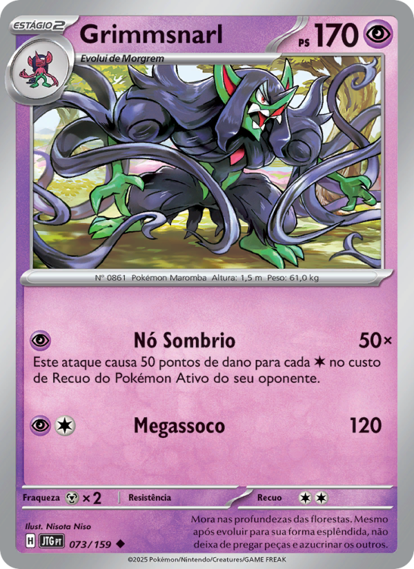 Grimmsnarl 073 — Amigos de Jornada (Portuguese Pokémon TCG card)