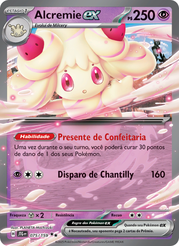 Alcremie ex 075 — Amigos de Jornada (Portuguese Pokémon TCG card)