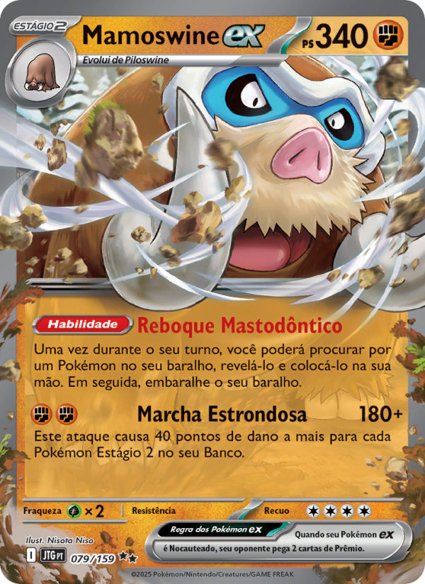 Mamoswine ex 079 — Amigos de Jornada (Portuguese Pokémon TCG card)