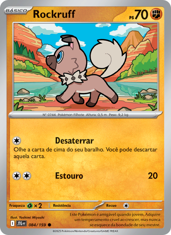 Rockruff 084 — Amigos de Jornada (Portuguese Pokémon TCG card)